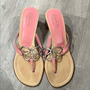 Coach Pink and Beige Women's Sandals